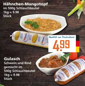 Klaas und Kock Hähnchen Mangotopf 500g oder Gulasch 500g Angebot