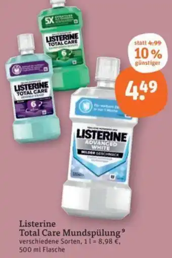 tegut Listerine Total Care Mundspülung 500 ml Flasche Angebot