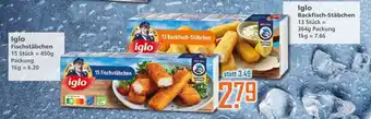 Klaas und Kock Iglo Fischstäbchen 450g oder Iglo Backfisch Stäbchen 364g Angebot