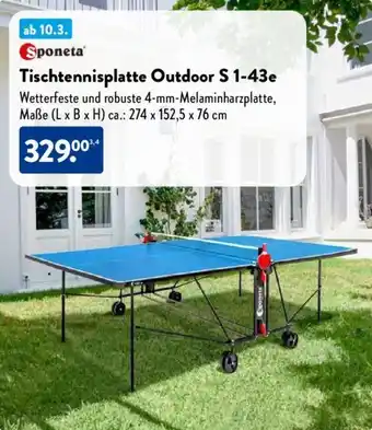 Aldi Nord Sponeta Tischtennisplatte Outdoor S 1-43e Angebot