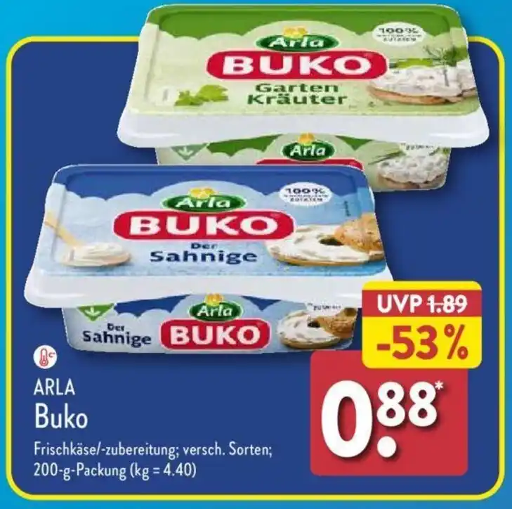 ARLA Buko 200 g Packung Angebot bei Aldi Nord