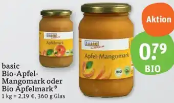 tegut basic Bio-Apfel Mangomark oder Bio Apfelmark 360 g Glas Angebot