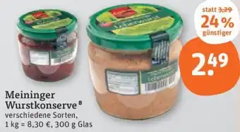 tegut Meininger Wurstkonserve 300 g Glas Angebot