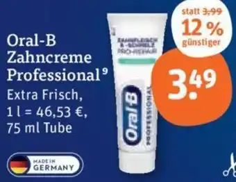 tegut Oral-B Zahncreme Professional 75 ml Tube Angebot