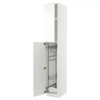 IKEA Metod Hochschrank mit Putzschrankeinr., weiß/vallstena weiß, 40x60x240 cm Angebot