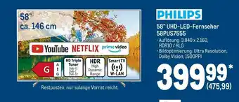 METRO Philips 58“ uhd-led-fernseher Angebot