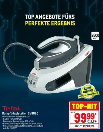 METRO Tefal dampfbügelstation sv8020 Angebot