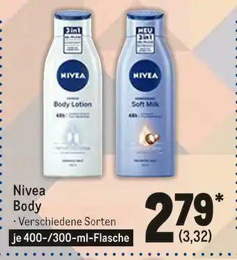 METRO Nivea body lotion oder soft mask Angebot