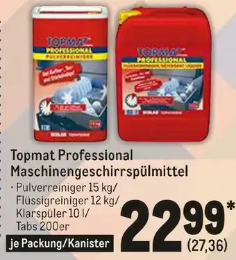 METRO Topmat professional maschinengeschirrspülmittel Angebot