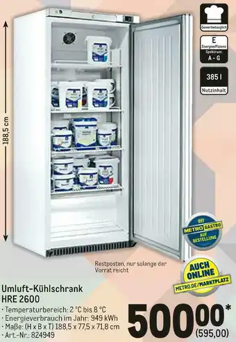 METRO Umluft-kühlschrank hre 2600 Angebot