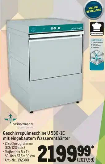 METRO Ackermann geschirrspülmaschine u 530-1e Angebot