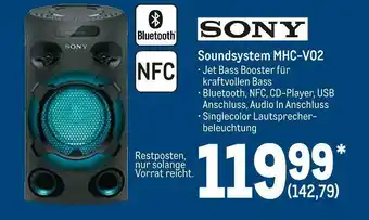 METRO Sony soundsystem mhc-v02 Angebot