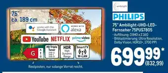 METRO Philips 75“ ambilight-uhd-led-fernseher Angebot