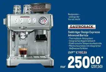 METRO Gastroback siebträger design espresso advanced barista Angebot