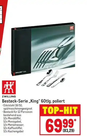 METRO Zwilling besteck-serie „king“ 60tlg. poliert Angebot