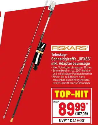 METRO Fiskars teleskop-schneidgiraffe „upx86“ inkl. adapterbaumsäge Angebot