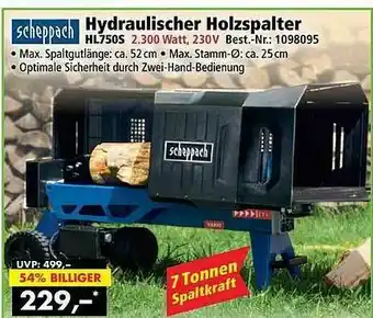 Norma24 Scheppach Hydraulischer Holzspalter Hl750s Angebot