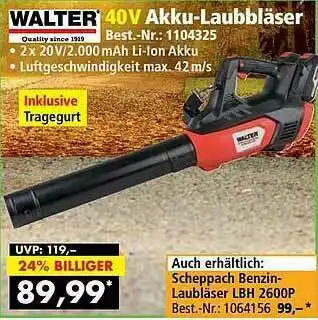 Norma24 Walter 40v Akku-laubbläser Angebot