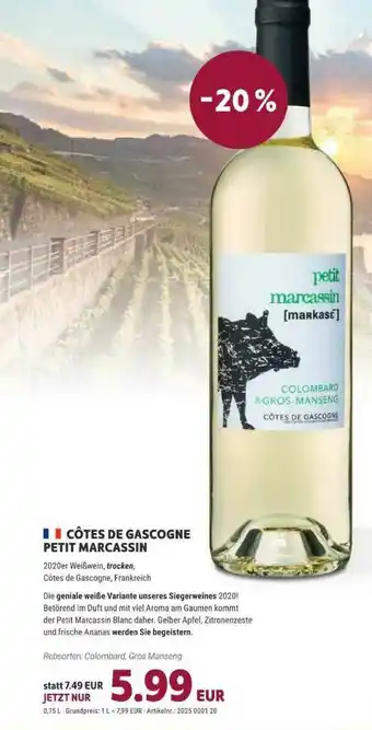 Vino Weinmarkt Côtes De Gascogne Petit Marcassin Angebot