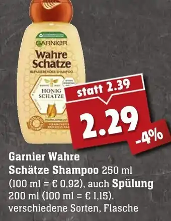 Edeka Neukauf Garnier Wahre Schätze Shampoo oder Spülung 200-250ml Angebot