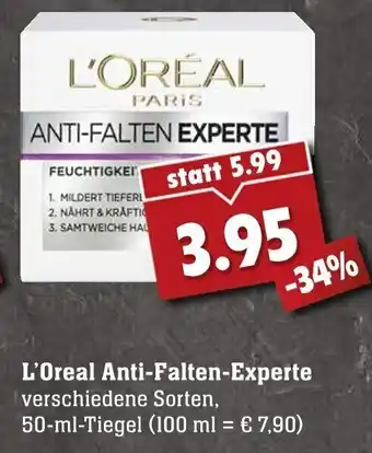 Edeka Neukauf L'Oreal Anti Falten Experte 50ml Angebot