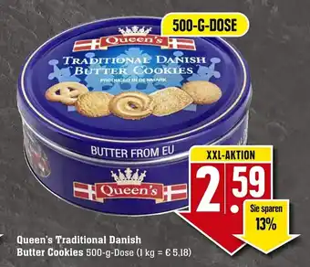 Edeka Neukauf Queen's Traditional Danish Butter Cookies 500g Angebot