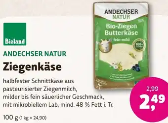 Denns BioMarkt Bioland ANDECHSER NATUR Ziegenkäse 100 g Angebot