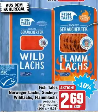 Hit Fish Tales Norweger Lachs, Sockeye Wildlachs, Flammlachs 50g Angebot