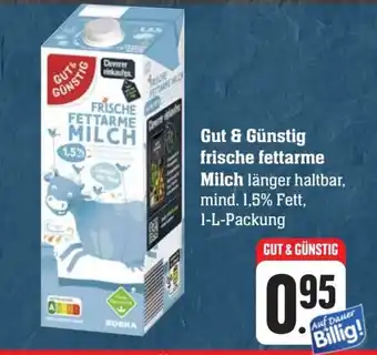 Scheck-in-Center Gut & Günstig frische fettarme Milch 1-L-Packung Angebot