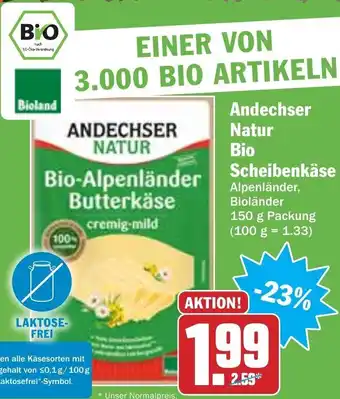 Hit Andechser Natur Bio Scheibenkäse 150g Angebot