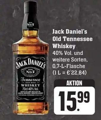 Scheck-in-Center Jack Daniel's Old Tennessee Whiskey 0,7 l Flasche Angebot