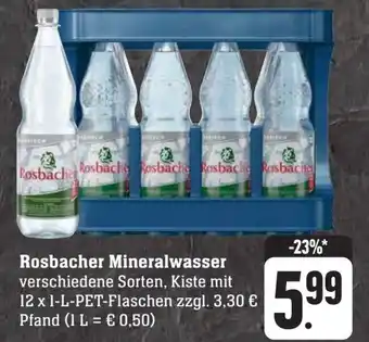 Scheck-in-Center Rosbacher Mineralwasser 12 x 1-L-PET-Flaschen Angebot