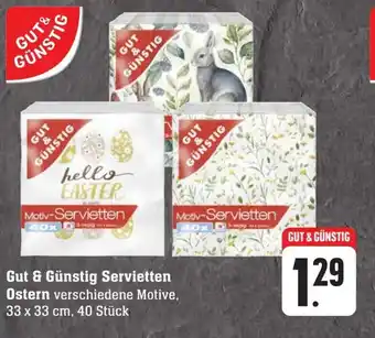 Scheck-in-Center Gut & Günstig ServiettenGut & Günstig Servietten Ostern verschiedene Motive, 33 x 33 cm, 40 Stück 33 x 33 cm, 40 Stück Angebot