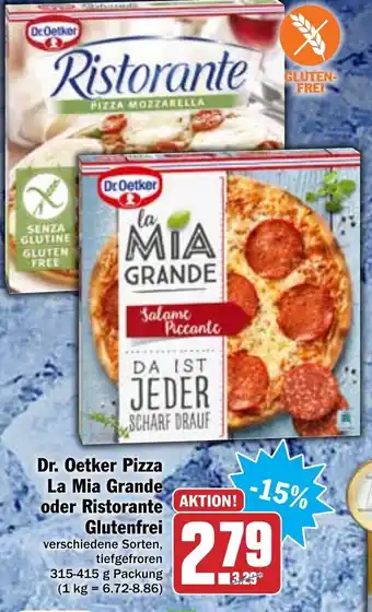 Hit Dr. Oetker Pizza La Mia Grande oder Ristorante Glutenfrei 315-415g Angebot