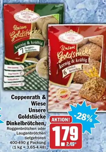 Hit Coppenrath & Wiese Unsere Goldstücke Dinkelbrötchen 400-490g Angebot