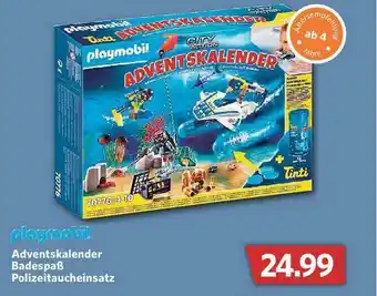 Combi Playmobil Adventskalender Badespaß Polizeitaucheinsatz Angebot