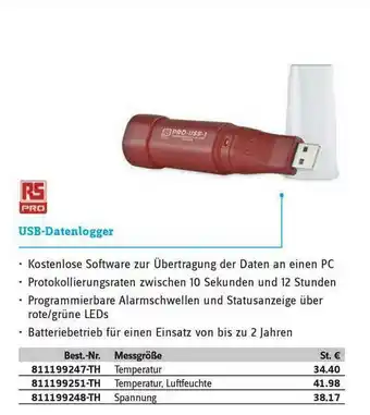 Conrad Usb-datenolgger Rspro Angebot