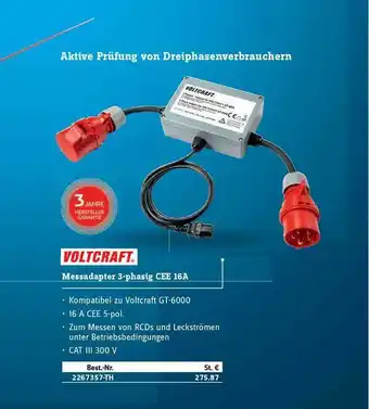 Conrad Voltcraft Messadapter 3-phasig Cee 16a Angebot