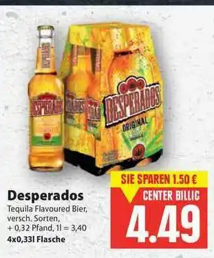 E-Center Desperados Tequilla Flavoured Bier Angebot