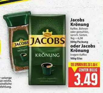 E-Center Jacobs Krönung Kafee Bohnen Oder Gemahlen Oder Jacobs Krönung Instant-kaffee Angebot