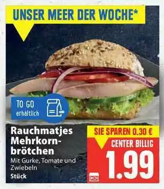 E-Center Rauchmatjes Mehrkorn Brötchen Angebot