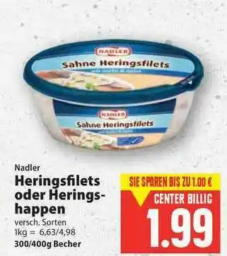 E-Center Nadler Heringsfilets Oder Heringshappen Angebot