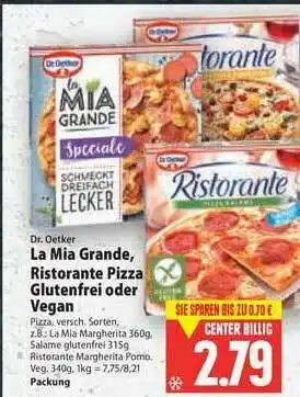 E-Center Dr. Oetker La Mia Grande, Ristorante Pizza Glutenfrei Oder Vegan Angebot