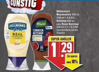 Edeka Hellmann's Mayonnaise, Ketchup, Knorr Ketchup Angebot