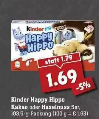 Edeka Kinder Happy Hippo Kakao Angebot