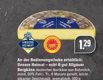 Edeka Unsere Heimat Allgäuer Bergkäse Angebot