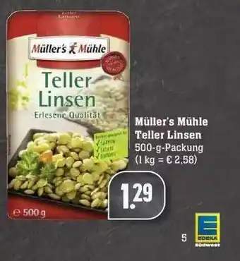 Edeka Müller's Mühle Teller Linsen Angebot