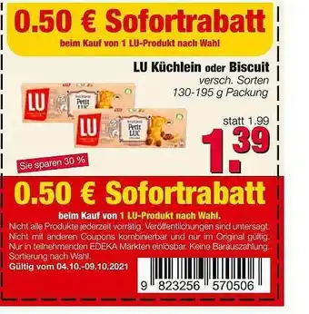 Edeka Scherer Lu Küchlein Oder Biscuit Angebot