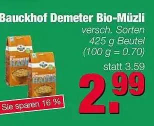 Edeka Scherer Bauckhof Demeter Bio-müzli Angebot