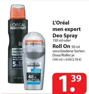 Famila Nord Ost L'oreal Men Expert Deo Spray Oder Roll On Angebot